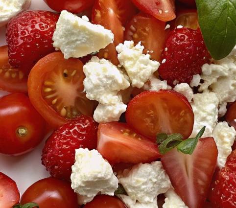 Салат из клубники с помидорами