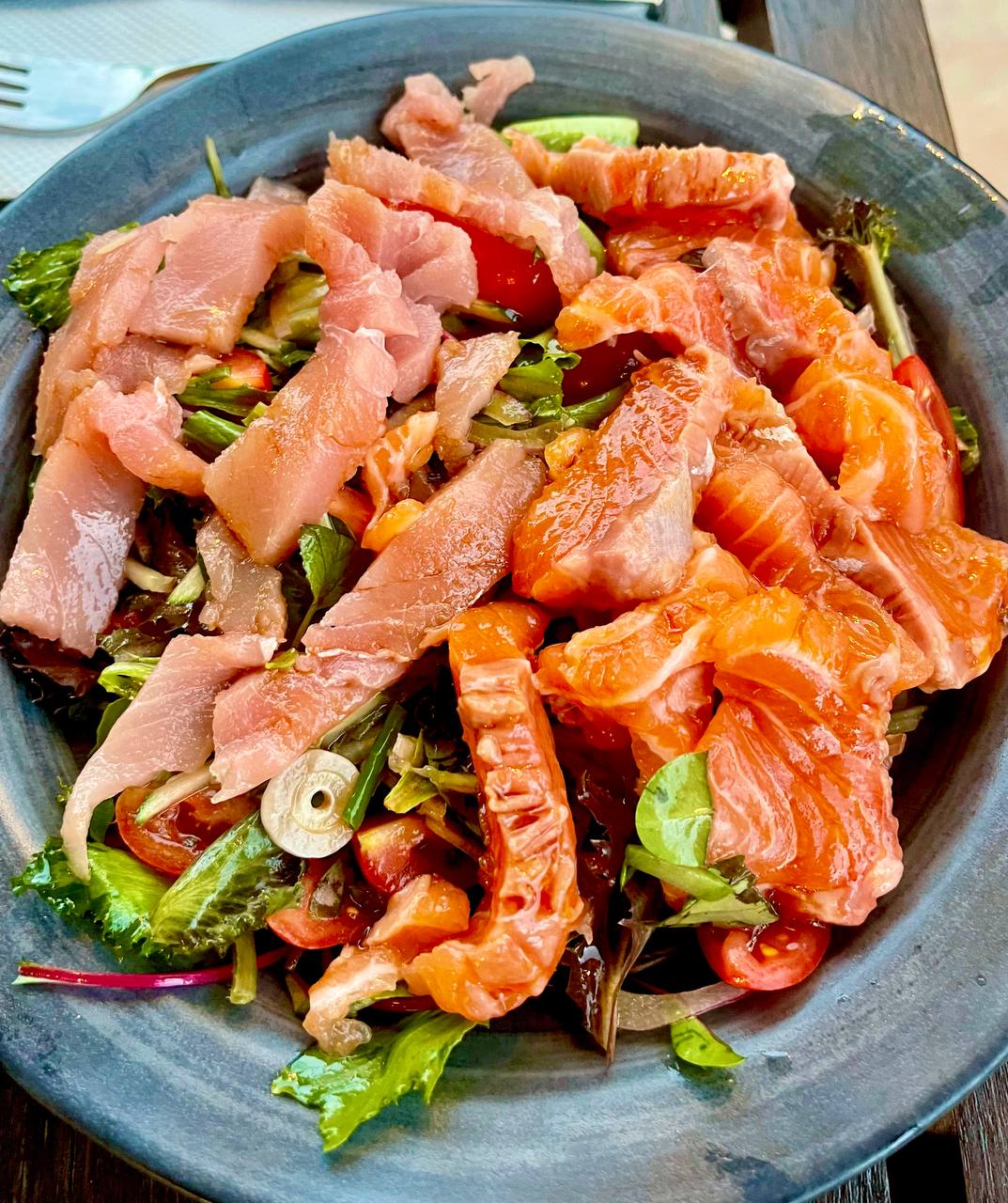 Сашими-салат с лососем