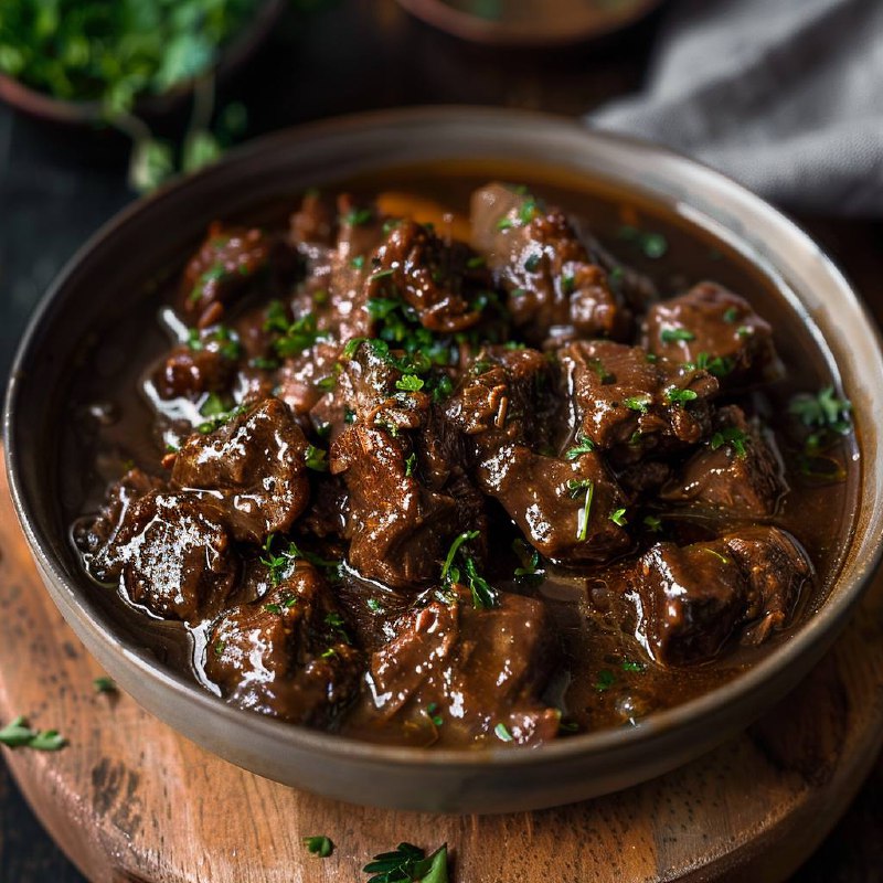 Мясо с хлебом и сливами